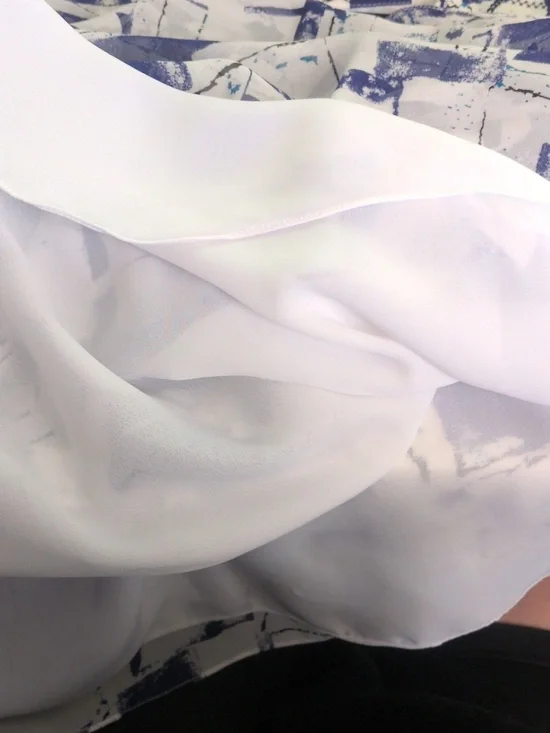 Etcetera White and Navy Printed Round Neck Sleeveless Silk Blouse - Picture 7 of 7